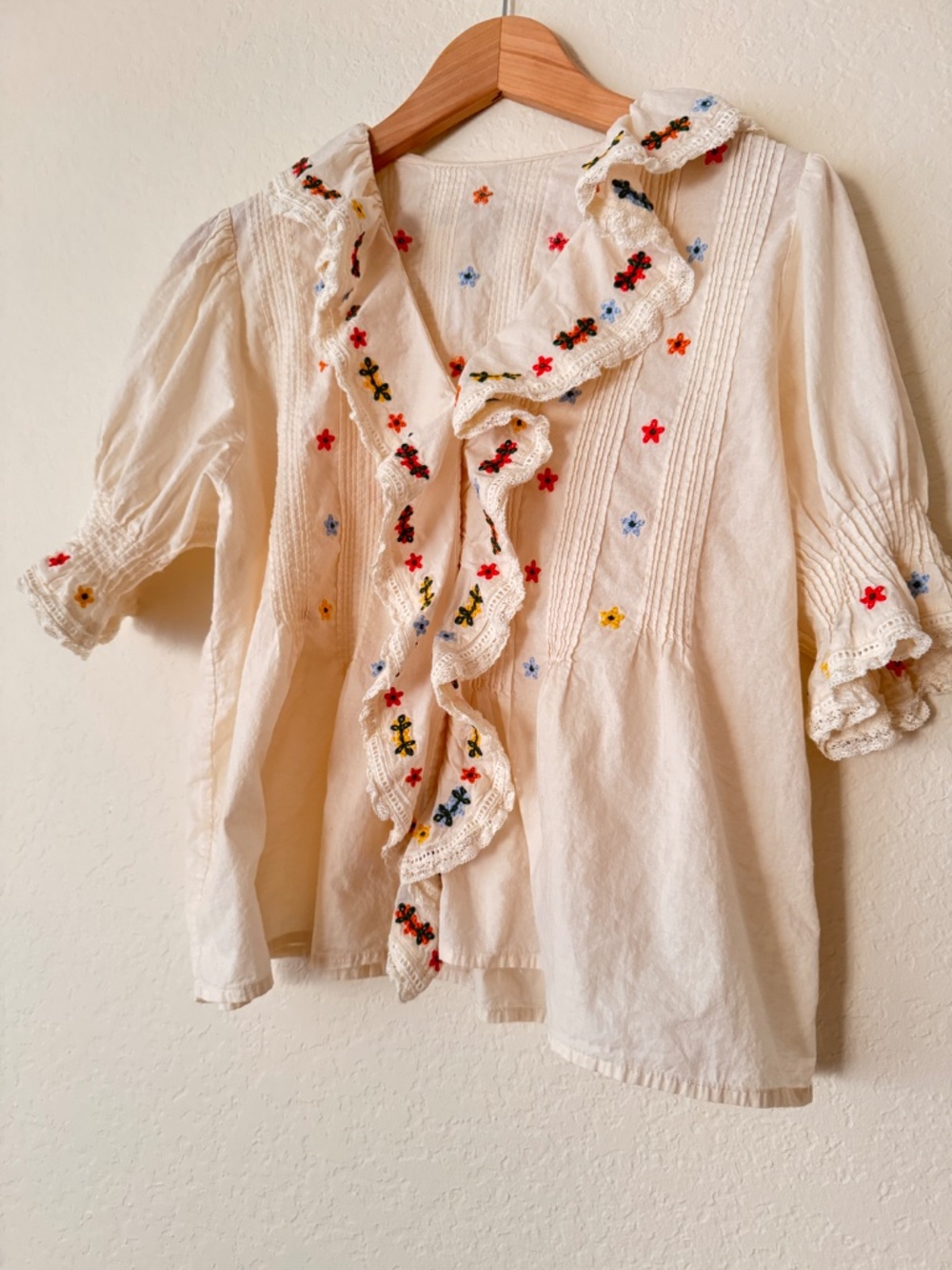 Ruffle Blouse Peter Pan Collar Blouse Floral Hettie Cotton
